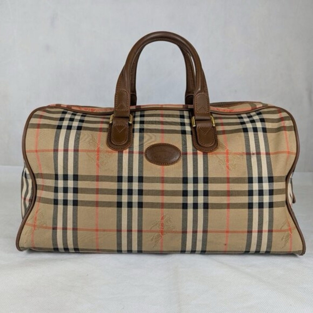 Burberry Brown Checkered Duffle Bag